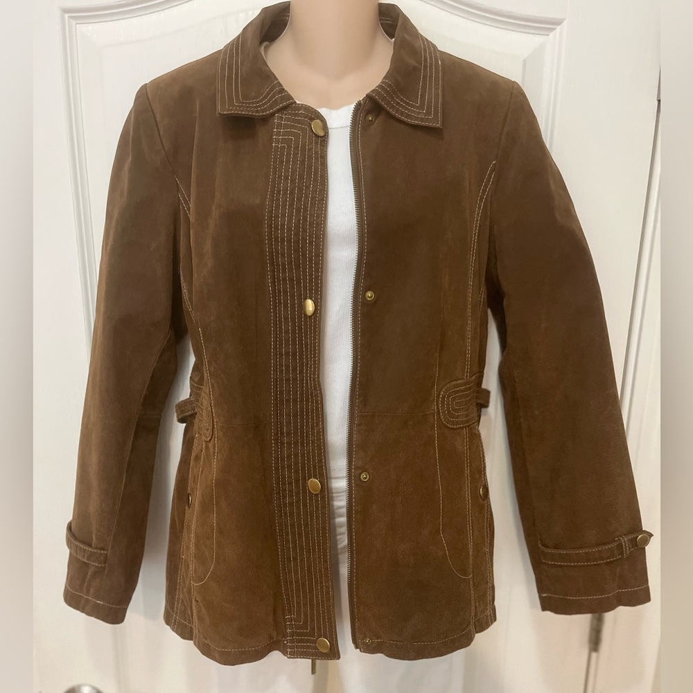 Bradley Bayou Chocolate Brown Suede Women's Jacket, Size M